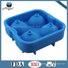 Popular Whisky Ice Ball Maker Mold with Cover Silicone Material Si17